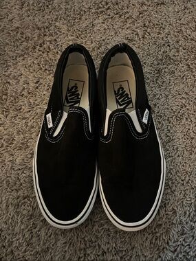Vans Black & White Slip-On Canvas Sneakers